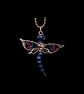 Oxidised Copper Lapis Lazuli Dragonfly, Gift for her, Birthday 