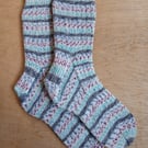 Socks, hand knitted, LARGE, adult size 9-11