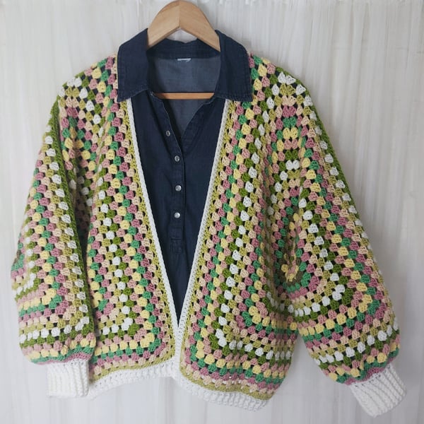 Crochet 'Spring Garden' Hexi Cardigan 