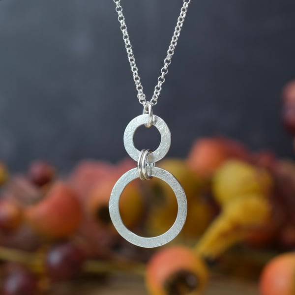 Sterling Silver Circles Necklace - Geometric Jewellery