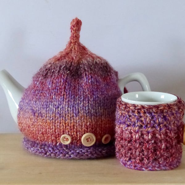 Knitted Tea cosy & Mug Cosy Set