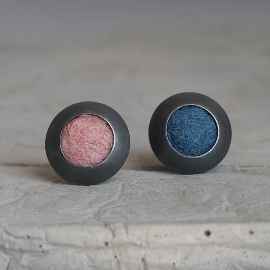 Colourful Funky Dots Sterling Silver Stud Earrings 