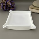 White Pinched Corner Square Tray