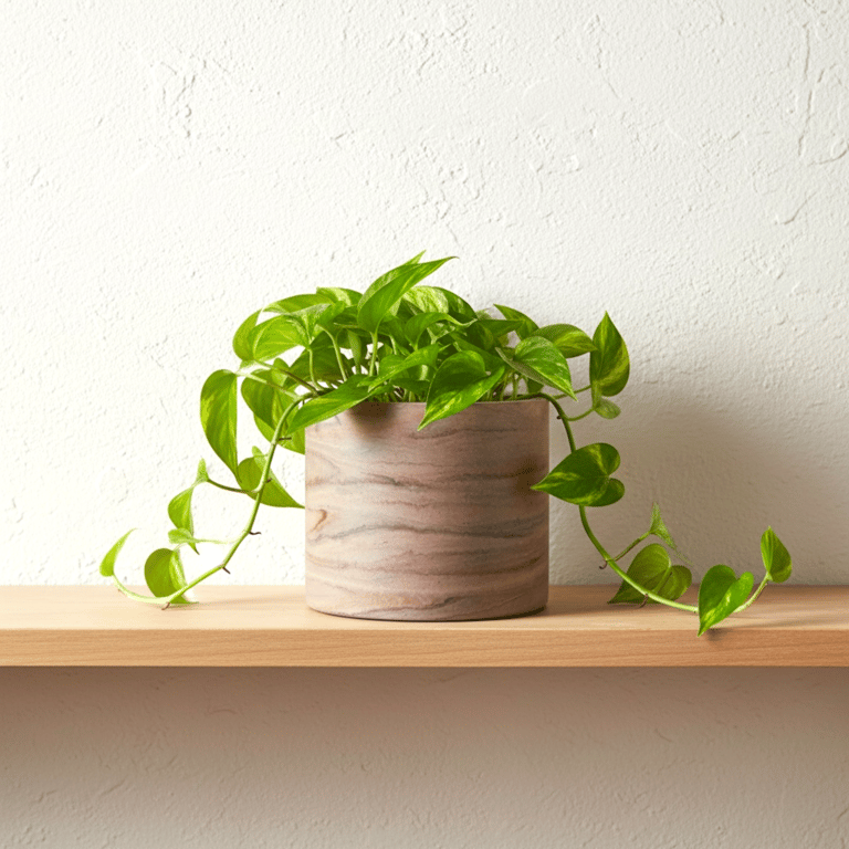 Marbled Plant Pot in Brown, Orange and Blue Stormy Sky Design Handmade Decor