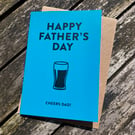 Father's Day Card in a Vintage Typographic Style with Beer Glass Graphic