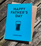 Vintage Typographic Style Father's Day Card with Beer Glass Graphic
