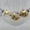 Trio Orb Necklace - Golden glass bead necklace lampwork