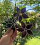 Stained Glass Flower Ring Suncatcher - Handmade Decoration - puple  - Image 4
