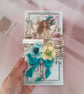 Luxury Handmade Best Wishes Card. Teal & Cream Floral 3D Greeting Card.(L) - Image 5