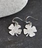 Shamrock earrings in textured sterling silver - Image 3