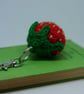Crochet Strawberry keyring charm - Image 3