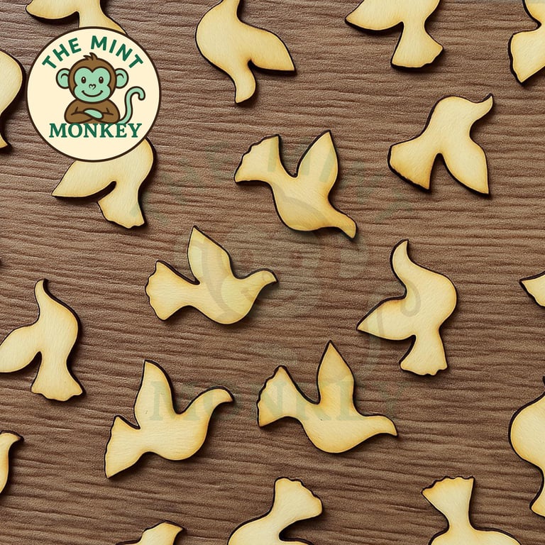 Dove Bird Wooden Confetti Embellishments party Confetti