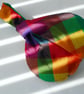 Silky satin Japanese knot bag in rainbow fabric - Image 3