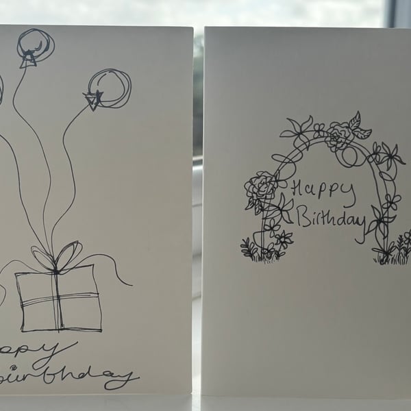 Pack of 4 birthday cards 