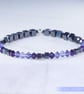 Swarovski and Hematite stretch beaded bracelet purple black - Image 2