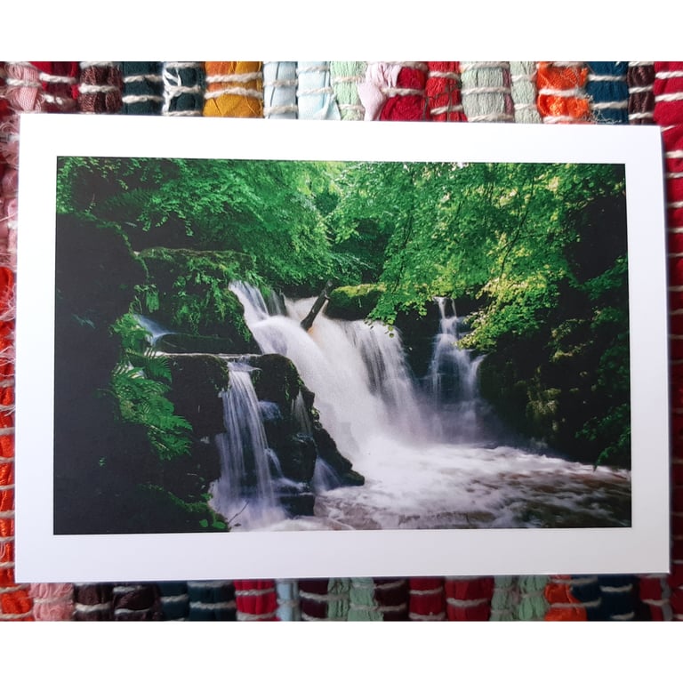 Waterfall in Clydach Gorge, A6 Greetings Card Landscape Photography