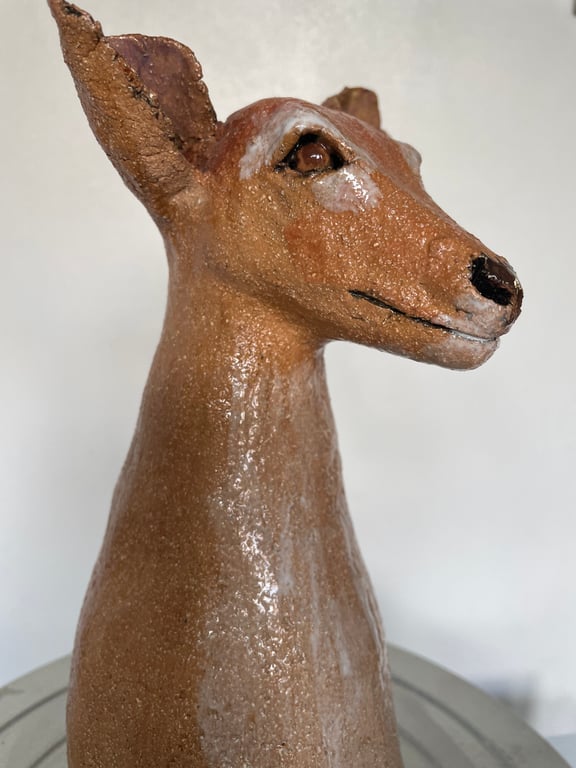 Raku clay handmade deer