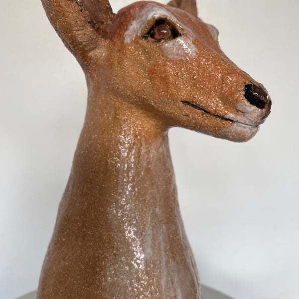 Raku clay handmade deer