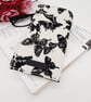 Cream and black butterfly fabric glasses case . - Image 7
