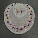 Amethyst Angel Gemstone, Crystal and seed bead handmade Necklace and Earrings 