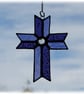 Cross Purple Suncatcher Stained Glass Handmade Crystal 061 - Image 2