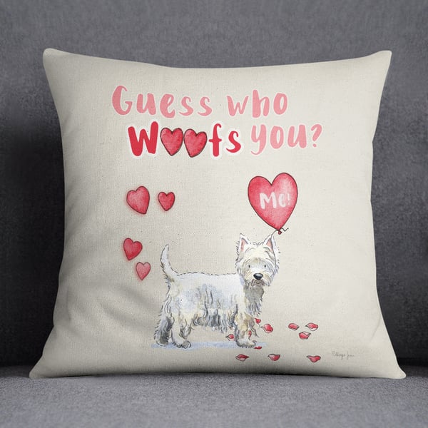 Westie Valentine's Cushion