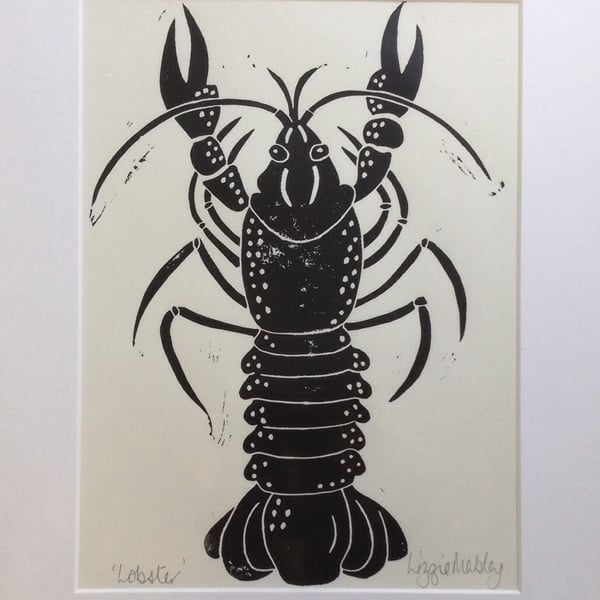 Lobster lino print 