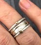 Gold Wave Stack Ring, silver stack ring, silver and gold stack ring, wave ring,  - Image 8