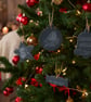 Set of 4 Engraved Slate Christmas Tree Decorations - Free UK Postage