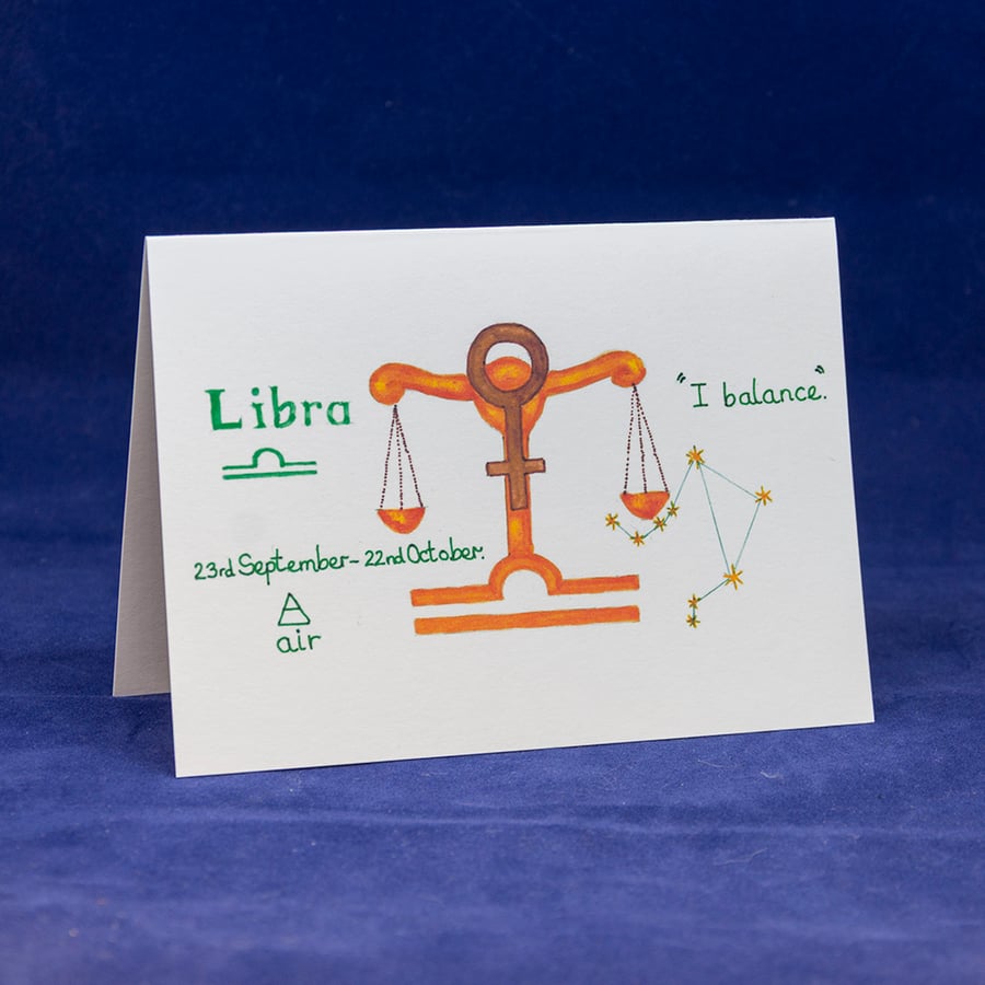 Libra greetings card