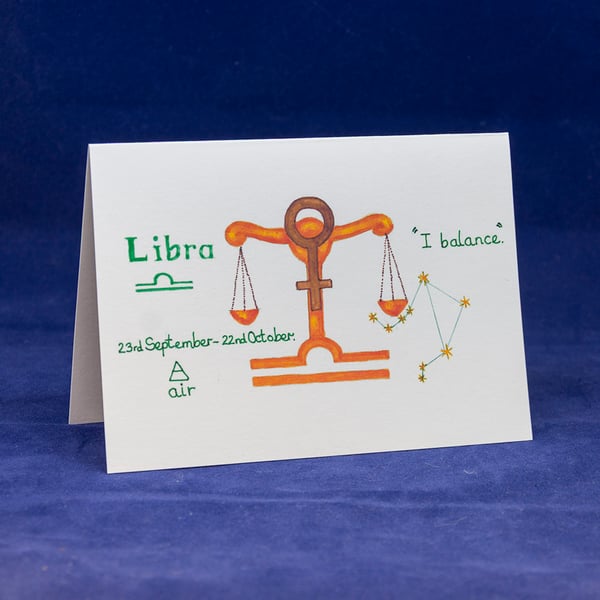 Libra greetings card