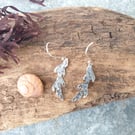 Silver seaweed earrings