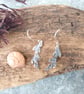 Silver seaweed earrings