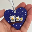 Owl Family Hanging Decoration for gift or Christmas Tree