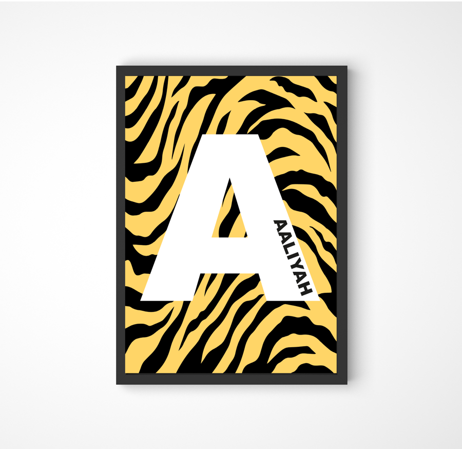 Name & Initial Tiger Print (Apricot)