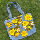 Retro style tote bag - Vintage style - Upcycled 