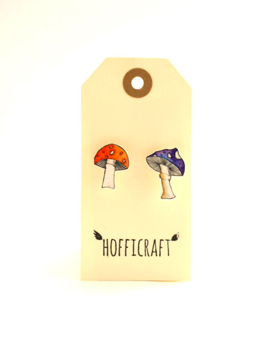 Toadstool Duo Brooches