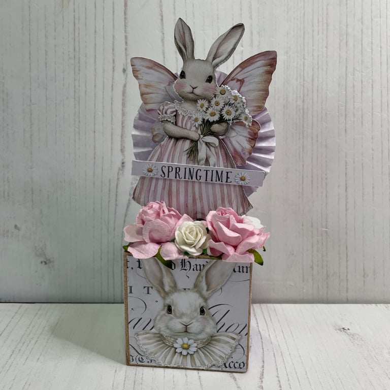 Holidays - Bunny Block Ornament -Springtime by Carolee Crafts PB6 0002