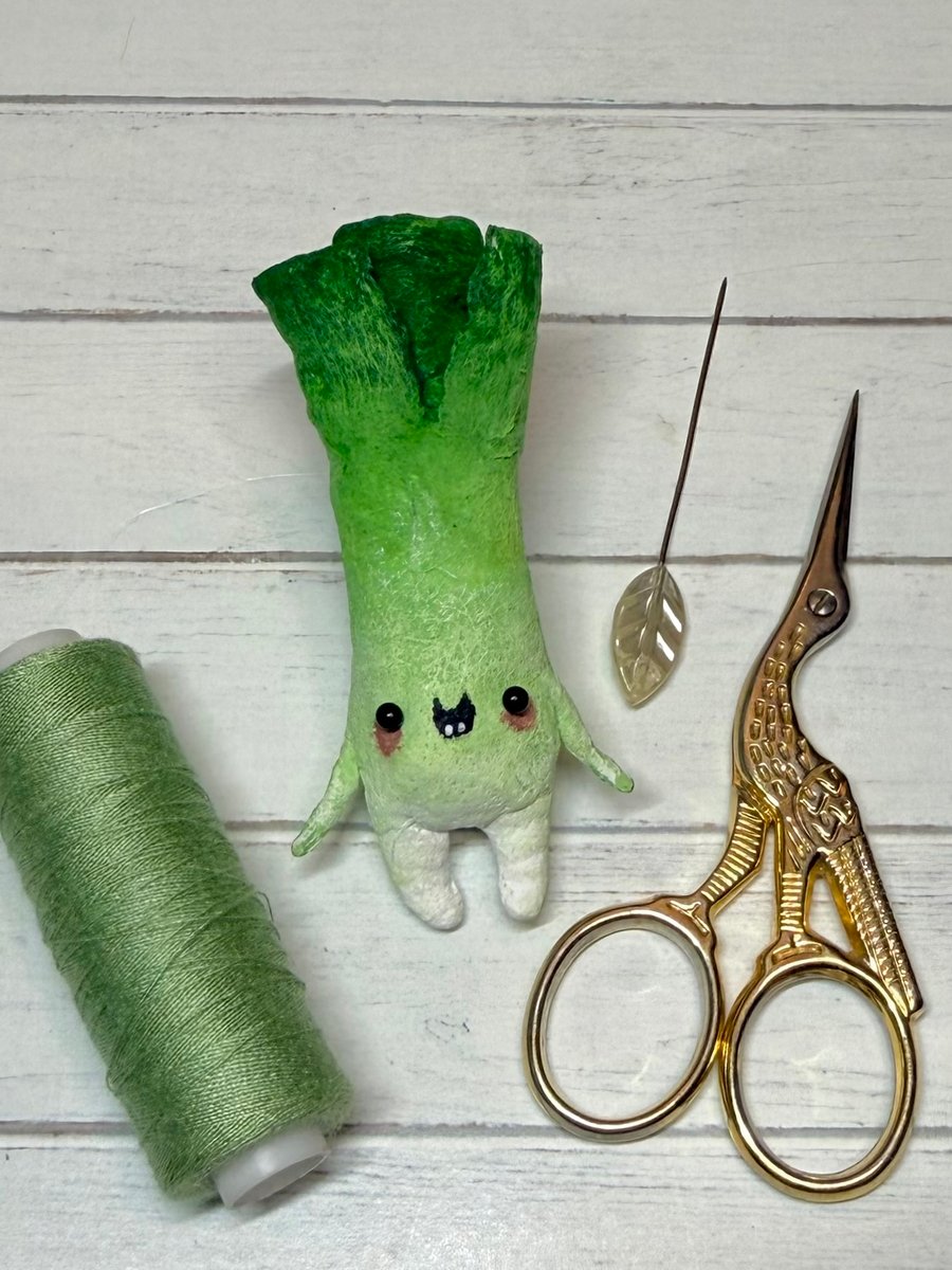 Spun Cotton Miniature Leek Doll