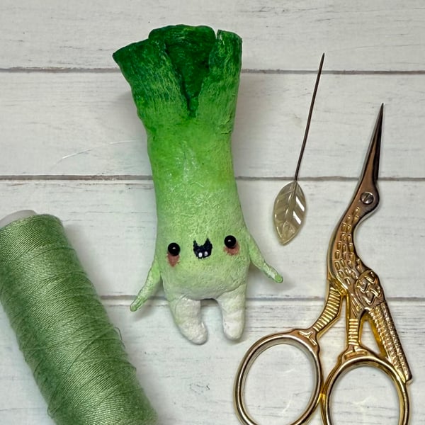 Spun Cotton Miniature Leek Doll