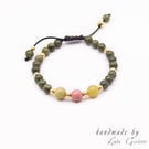 BRACELET - Anahata chakra is represented by the green and pink colours.