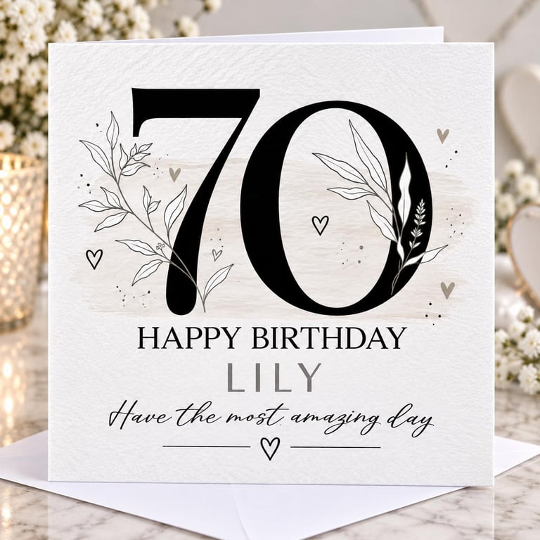 Personalised 70th Birthday Card For Her Nan Sister Friend Mum Nanna Grandma
