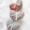 SET OF 3 LAVENDER BAGS - HEART SHAPED AND HAND EMBROIDERED