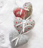 SET OF 3 LAVENDER BAGS - HEART SHAPED AND HAND EMBROIDERED - Image 1