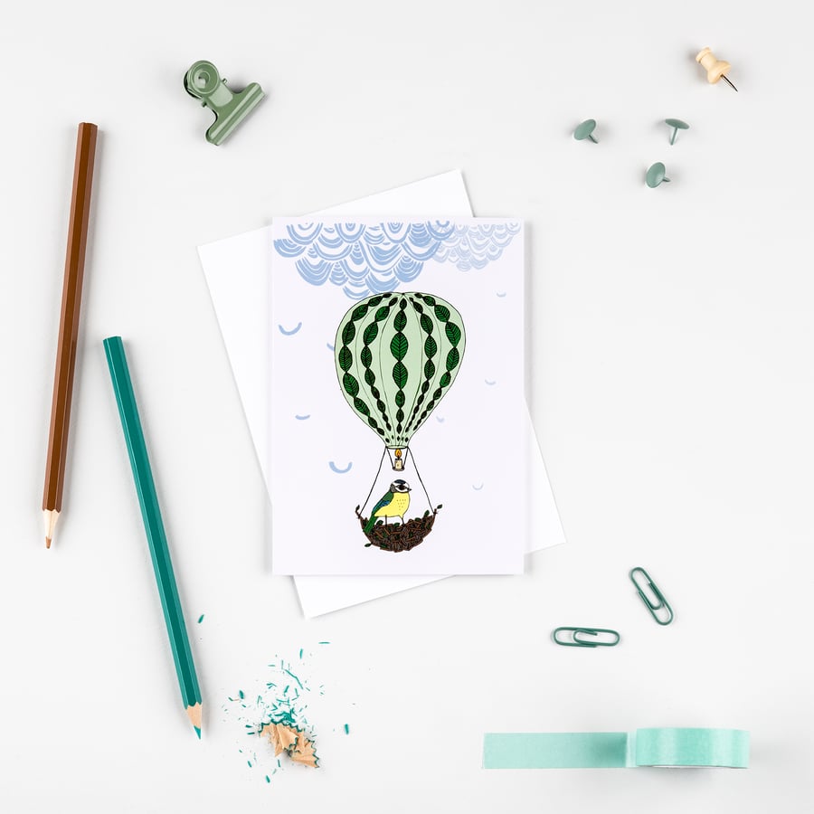 Hot air balloon greetings card