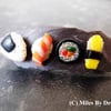 Miniature Sushi Brooch on Slate Plate