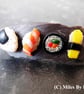 Miniature Sushi Brooch on Slate Plate - Image 1