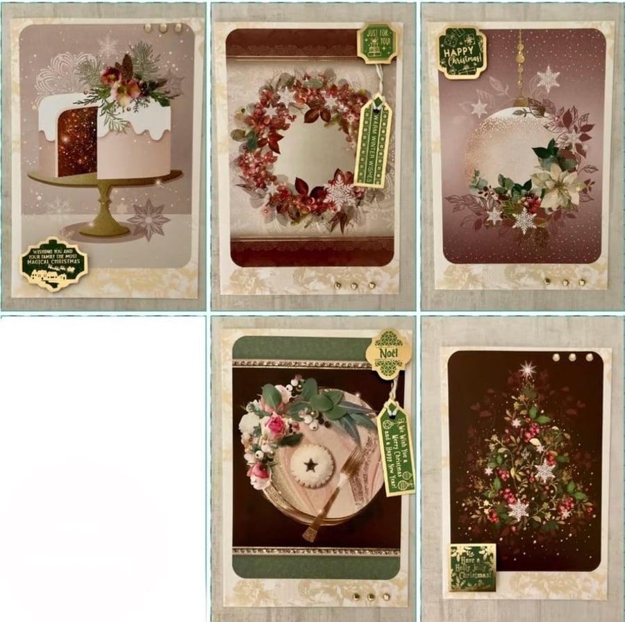 Seconds Sunday. Cards. Set of five Christmas cards. 