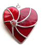 Red Swirl Heart Stained Glass Suncatcher Ruby Wedding  - Image 7