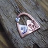 Copper and silver 'springtime' mixed metal pendant